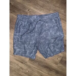 CSG Champs Sports Gear Mens Blue Palm Leaf Print Drawstring Shorts Size L